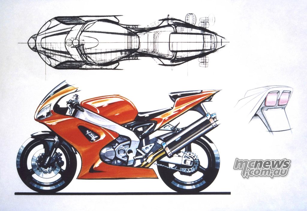 1998 Yamaha YZF-R1 design sketches