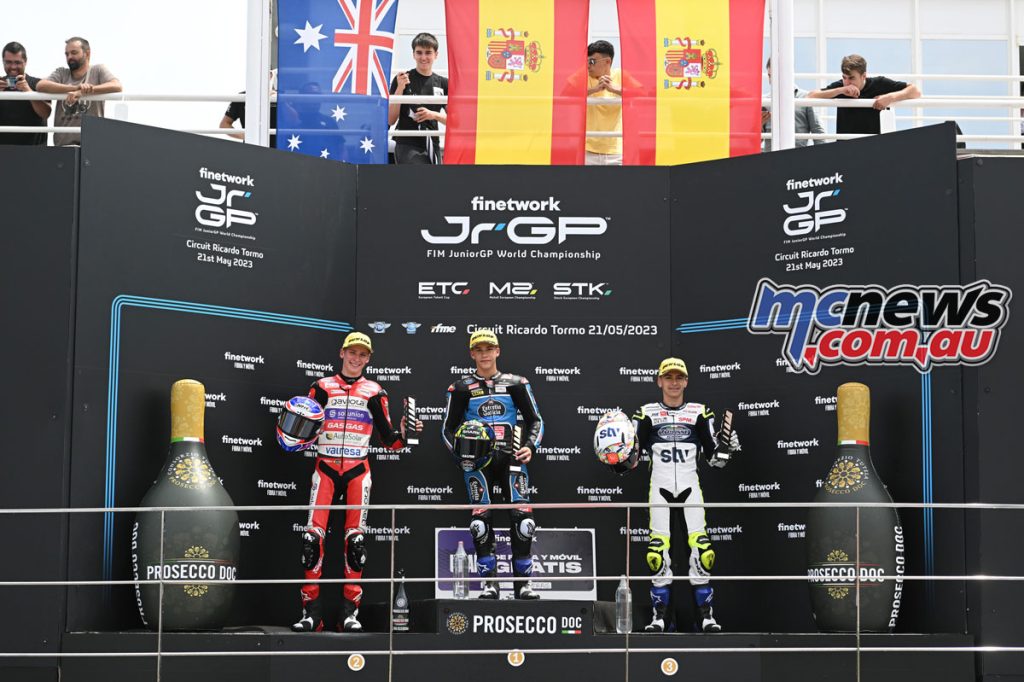 JuniorGP Race 2 Podium - 1) , 2) , 3)